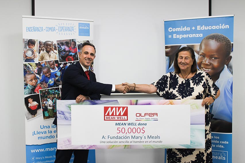 MEAN WELL y Electrónica OLFER donan $50.000 a la Fundación Mary’s Meals